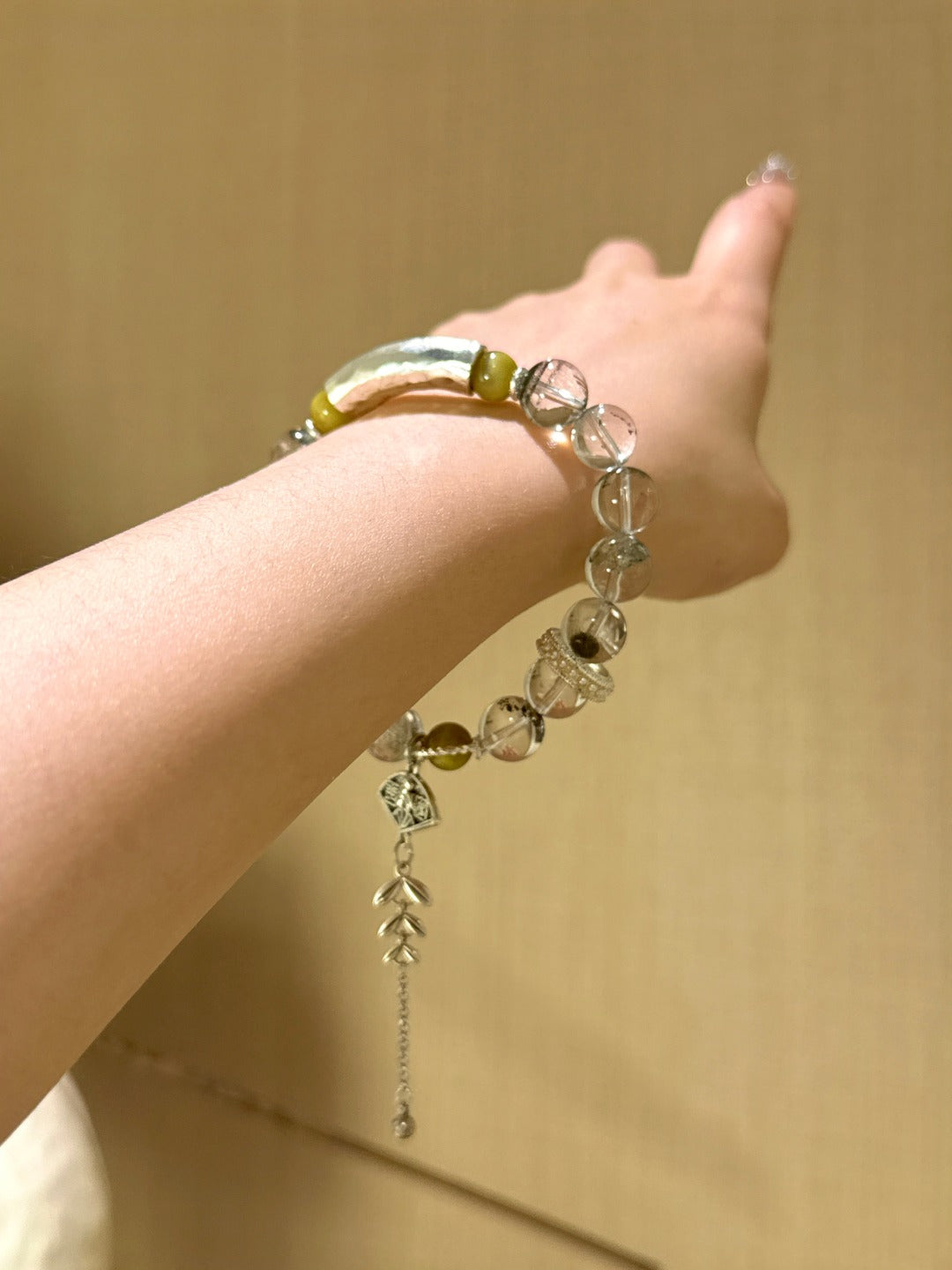 ▫️▪️ Green Ghost Golden Tiger's Eye Bracelet